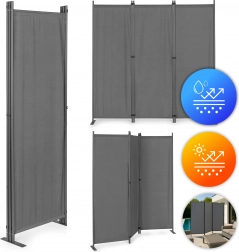 Skládací Třípanelový Paravan do Zahrady a Místnosti 167x164 cm Šedý MultiGarden