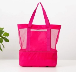 Růžová pikniková taška s termo vložkou