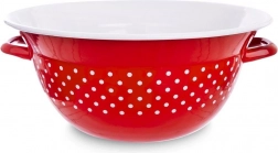 Emalovaná kuchyňská mísa červená s puntíky 26 cm, 2,5 l