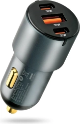 Autonabíječka 60 W s USB‑C PD a USB QC3.0 (1× USB, 2× USB‑C) černá