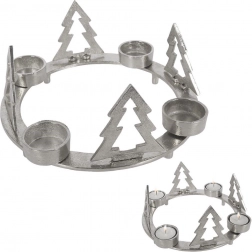 Hliníkový svícen na 4 čajové svíčky 25 cm