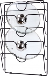 Kovový nástěnný držák na poklice Vilde, černý