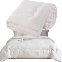 Celoroční prodyšná teplá zimní přikrývka 160 × 200 cm bílá