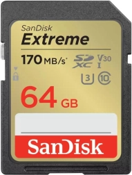 Paměťová karta SanDisk Extreme SDXC 64 GB UHS‑I U3 V30 170/80 MB/s