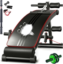 Posilovací lavice s příslušenstvím pro domácí trénink