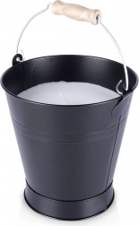 Vonná citronová svíčka v kovovém kyblíku 16 × 18 cm