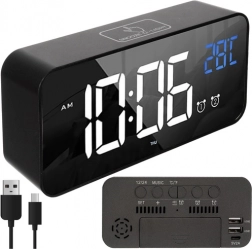 Digitální LED budík IZOXIS s hlasovou aktivací a funkcí drzemlí