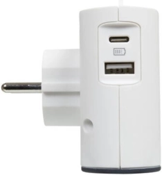 Rozbočovač 2x 2P + USB AC bílý/černý