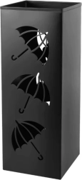 Kovový stojan na deštníky s větracími otvory – černý