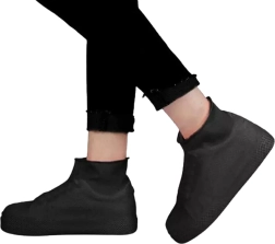 Voděodolné silikonové návleky na boty, černé (velikost 41–45)