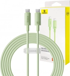 Rychlonabíjecí kabel Baseus USB-C na USB-C Habitat Series 2m 100W zelený