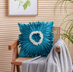 Dekorativní povlak na polštář s chryzantémovým vzorem 45x45 cm