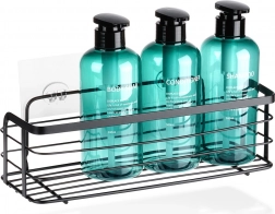 Nalepovací kovová sprchová polička Vilde, černá