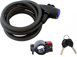 Silný spirálový zámek na kolo 150 cm s klíčem