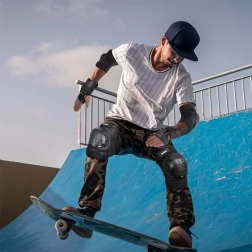 Dětská sada chráničů na brusle, skateboard a kolo (6 ks) – černá, velikost M