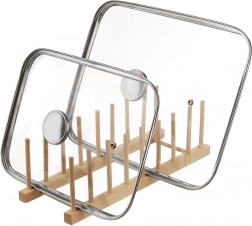 Dřevěný stojan na pokličky a talíře 35,5 × 13,5 × 11 cm