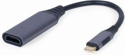 adaptér usb‑c na hdmi 4k 60 hz, šedý, 15 cm