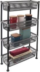 Úzký 4patrový koupelnový regál GREY 50 × 19,5 × 83 cm