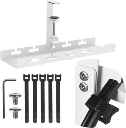 Podstolní organizér kabelů s upínacím držákem, 40 cm, bílý