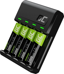 Nabíječka GREEN CELL VitalCharger + 4x AA akumulátory 2000 mAh Ni-MH