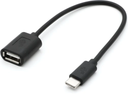 OTG kabel USB-C na USB-A, 15 cm, černý