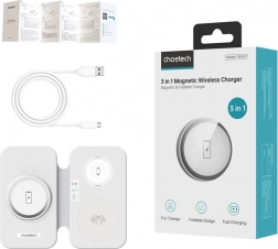 Indukční nabíječka CHOETECH 3 v 1 T616-F bílá