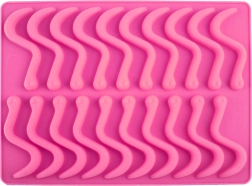 Silikonová forma na červy s pipetou, růžová (20 ks)