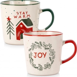 Sada keramických vánočních hrnků 350 ml, 2 ks