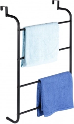Kovový černý závěsný držák na ručníky přes dveře