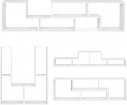 Moderní modulární geometrická knihovna se 4 policemi ModernHome