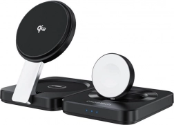 Skládací magnetická bezdrátová nabíječka 3 v 1 CHOETECH Qi2 pro iPhone, Apple Watch a AirPods