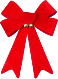 Vánoční velurová dekorativní mašle 22 × 32 cm