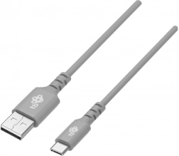 usb–usb‑c silikonový kabel 2 m, šedý, rychlé nabíjení
