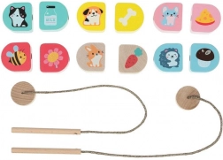 Cubika co jíme – navlékací dřevěný set