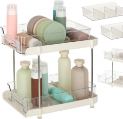 Dvouúrovňový akrylový organizér s výsuvnými policemi a přepážkami