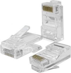 Modulární konektory RJ45 CAT6 UTP, pozlacené kontakty, 100 ks