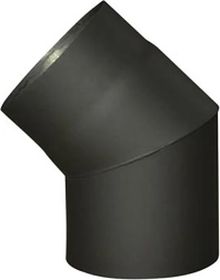 Kouřové koleno 180 mm 45° černé, tloušťka 1,5 mm
