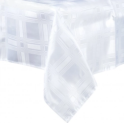 Bílý nešpinivý ubrus s jemným vzorem 180 × 130 cm