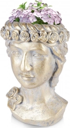 Zlatý květináč ve tvaru řecké hlavy 33 cm