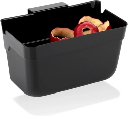 Závěsný koš na bioodpad na dvířka, černý, 2,5 l (22,5 × 15 × 13,5 cm)