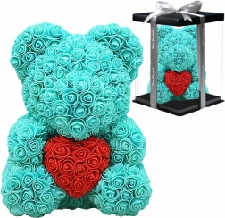 Medvídek z růží 40 cm – dárkový set pro Valentýna