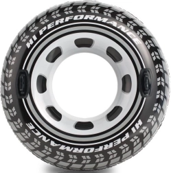 Nafukovací plovací kruh ve tvaru pneumatiky s držadly INTEX