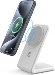 Magnetický stojánek s bezdrátovým nabíjením 2v1 s MagSafe pro iPhone a AirPods – Bílá