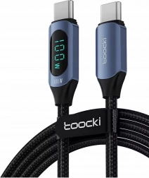 Toocki kabel USB‑C na USB‑C 2 m s LED displejem, 100 W PD/Quick Charge