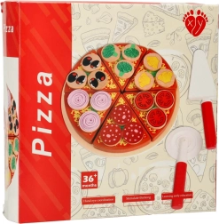 Dřevěná pizza na suchý zip s doplňky 20 cm