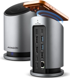 Víceportový usb-c hub 9v1 s bezdrátovým nabíjením 15 w AXAGON HMC-WL9