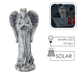 Solární andělská figurka s LED, 34,5 cm