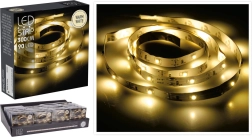 LED světelný pásek 3 m, 90 LED, teplá bílá, na baterie