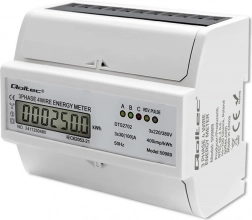 Třífázový obousměrný elektronický elektroměr s montáží na DIN lištu