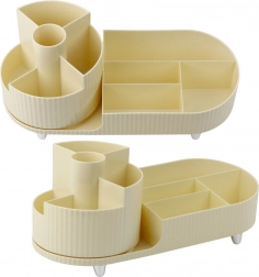 Organizér na kosmetiku s otočným mechanismem béžový